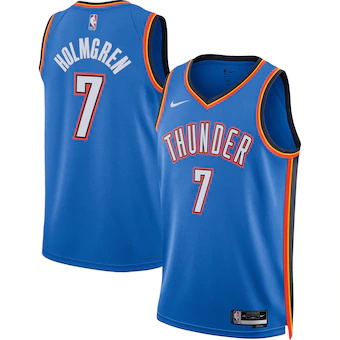 unisex nike chet holmgren oklahoma city thunder blue 2022 n-186